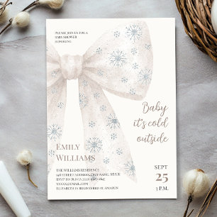 Baby är kallet utanför den vita bogen Baby Shower Inbjudningar