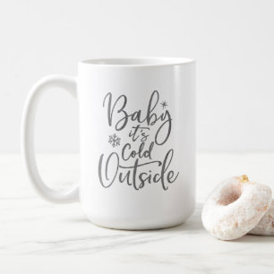 Baby är kallet utanför det moderna skriptet Helgda Kaffemugg