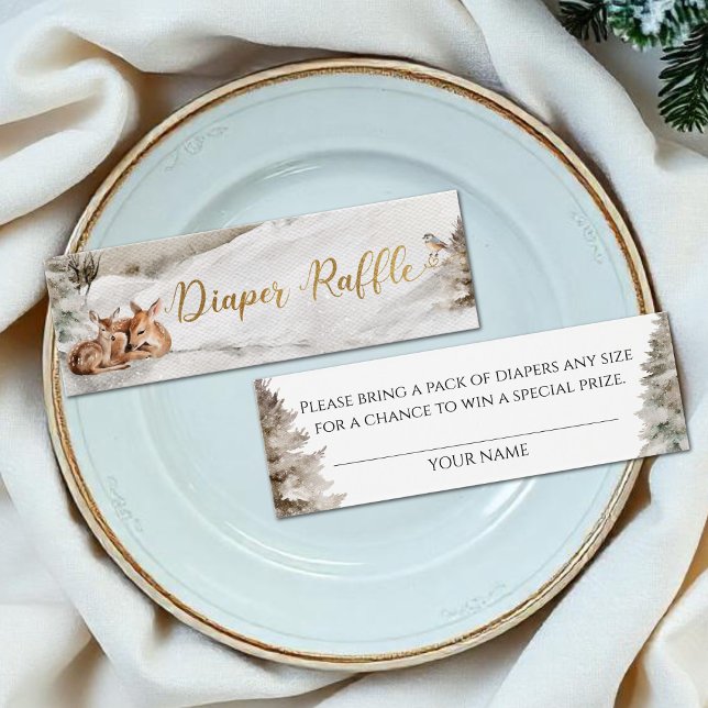 Baby är kallet utanför Diaper Raffle Baby Shower Litet Visitkort (Skapare uppladdad)