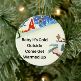 Baby är Kallet utanför ett Julgransprydnad Keramik