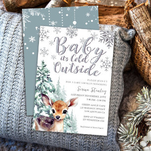Baby är Kallet utanför Fawn Winter Baby Shower Inbjudningar