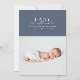 Baby är kallet utanför första julfoto julkort