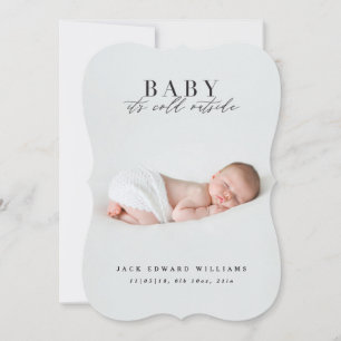 Baby är kallet utanför första julfoto julkort