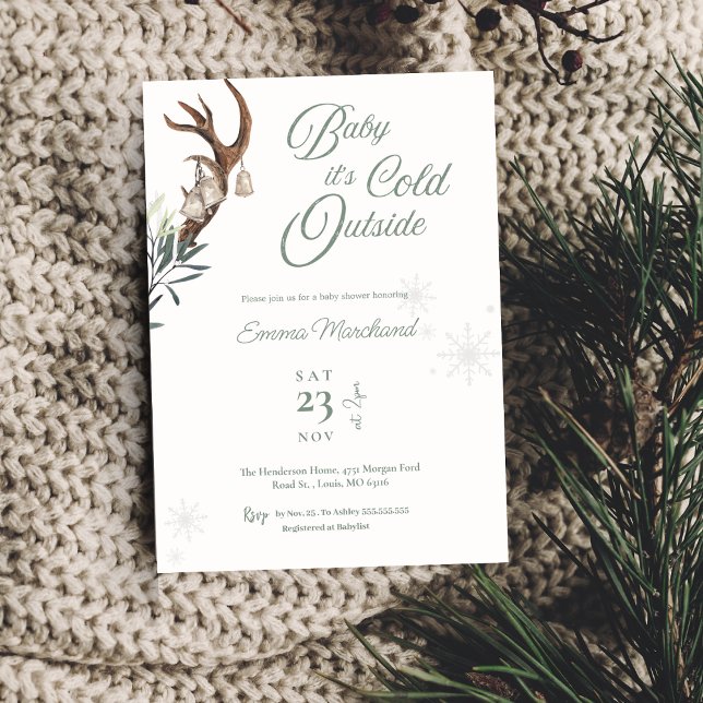 Baby är kallet utanför Frosty Winter-babyduschen Inbjudningar (Skapare uppladdad)