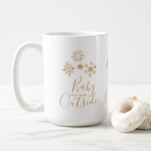 Baby är Kallet utanför Golden Snöflingor Kaffemugg