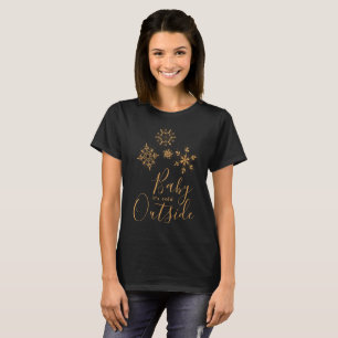Baby är Kallet utanför Golden Snöflingor T Shirt