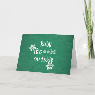 Baby är Kallet utanför: Grönt Faux Sweater Helgkort