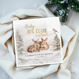 Baby är kallet utanför Hjort Baby Shower Pappersservett