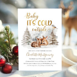 Baby är kallet utanför Hjort Forest Baby Shower Inbjudningar