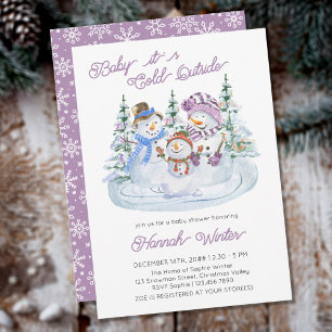 Baby är Kallet utanför Jolly Snögubbe Baby Shower Inbjudningar