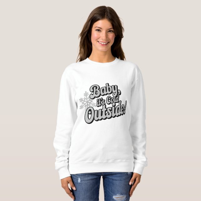 Baby är kallet utanför jul t shirt (Hel framsida)