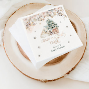 Baby är Kallet utanför Rosa Baby Shower Pappersservett
