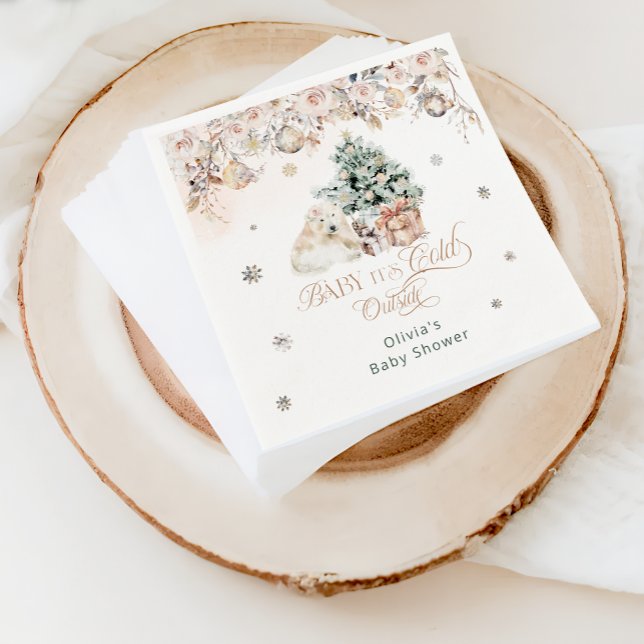 Baby är Kallet utanför Rosa Baby Shower Pappersservett (Skapare uppladdad)