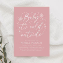 Baby är Kallet utanför Rosa Snowflake Baby Shower