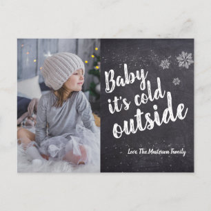 Baby är kallet utanför Snöflingor-julen Helg Vykort