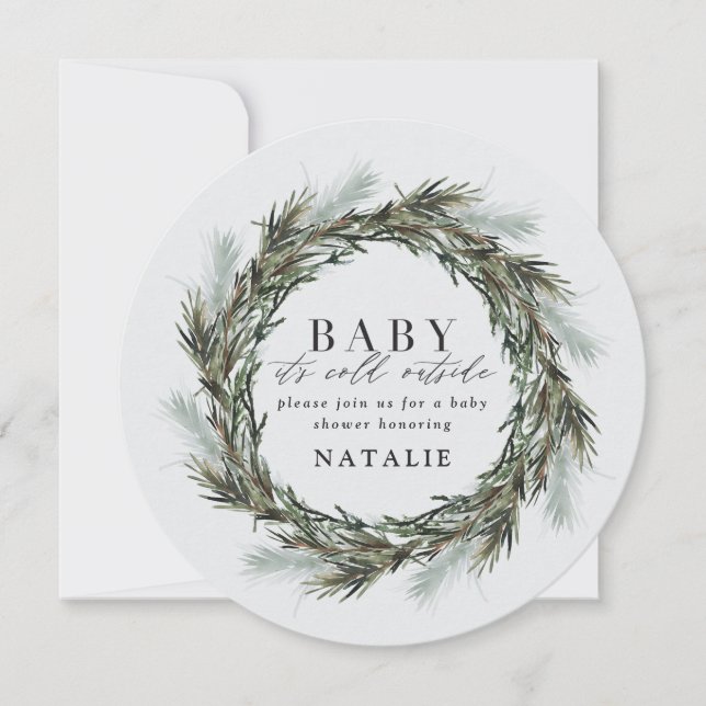 Baby är kallet utanför vattenfärgsduschen meddelande (Framsida)