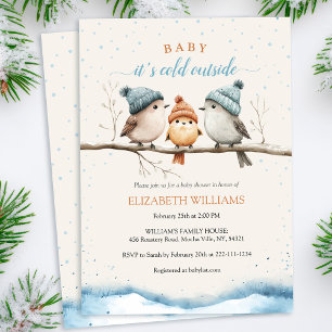Baby är kallet utanför, Vinter Baby Shower Inbjudningar