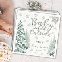 Baby är Kallet utanför | Vinter Silver Baby Shower