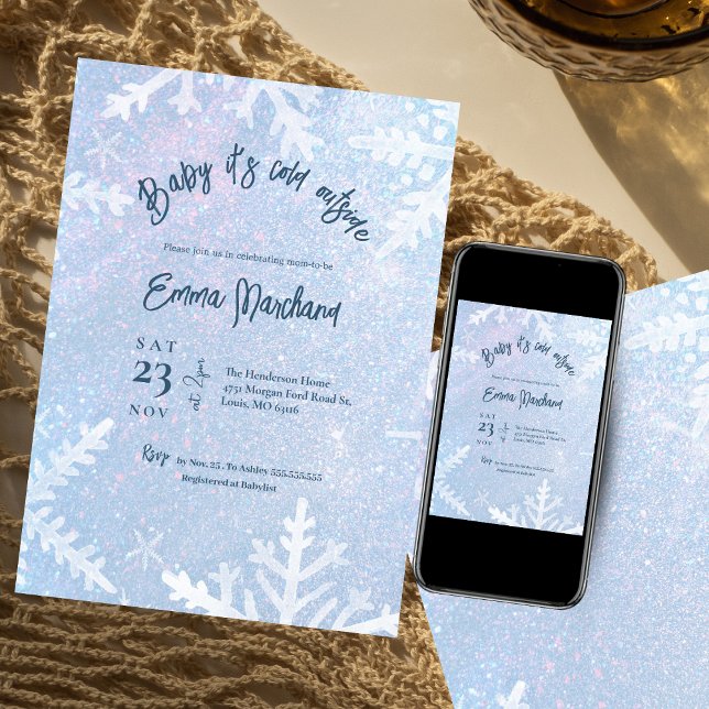 Baby är kallet utanför Vinterbabyduschen Inbjudningar (Skapare uppladdad)