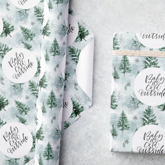 Baby är Kallet utanför Vinterbabyduschen Presentpapper (Skapare uppladdad)