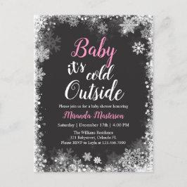 Baby är Kallet utanför Winter Baby Shower Inbjudan Vykort