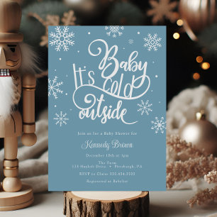 Baby är Kallet utanför Winter Baby Shower Inbjudningar