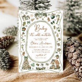 Baby är Kallet utanför Winter Baby Shower Inbjudningar