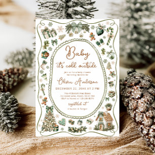 Baby är Kallet utanför Winter Baby Shower Inbjudningar