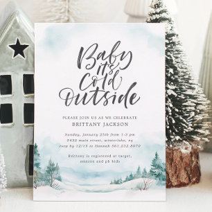 Baby är Kallet utanför Winter Baby Shower Inbjudningar
