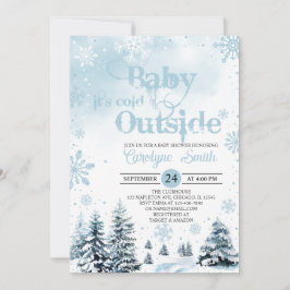 Baby är Kallet utanför Winter Baby Shower Inbjudningar