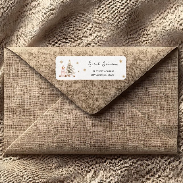 Baby är kallet utanför Winter Baby Shower Returadress Etikett (Skapare uppladdad)