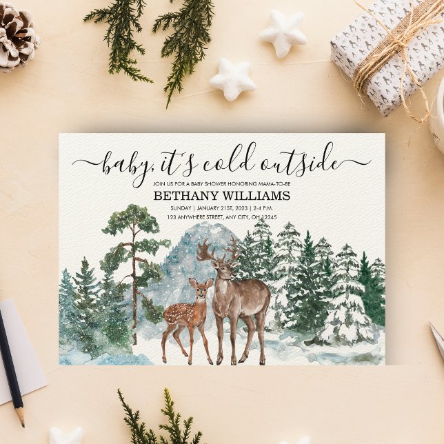Baby är kallet utanför Winter Baby Shower Snö Inbjudningar (Skapare uppladdad)