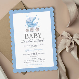 Baby är Kallet utanför Winter Boy Baby Shower Inbjudningar