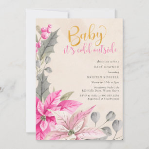 Baby är Kallet utanför Winter Girl Baby Shower Inbjudningar