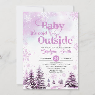 Baby är Kallet utanför Winter Girl Baby Shower Inbjudningar