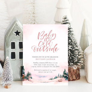 Baby är Kallet utanför Winter Girl Baby Shower Inbjudningar