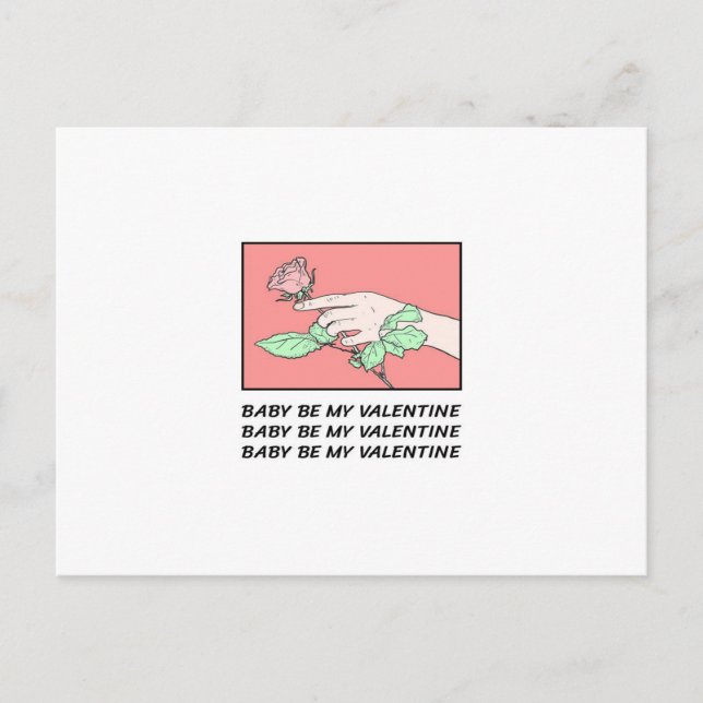 Baby är min Valentine Meddelande Vykort (Framsida)