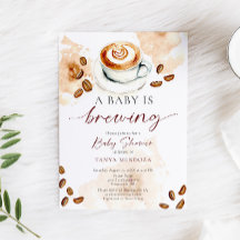 Baby är på gång Baby Shower Kaffe Vattenfärg