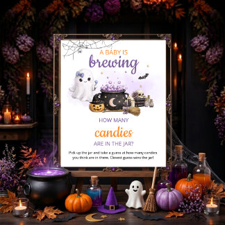 Baby är på gång Halloween Gissa hur många skylt