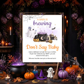 Baby är på gång Halloween Säg inte Baby Skylt