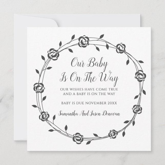 Baby är på väg att blomma ut utandningsluften Grav Meddelande (Framsida)