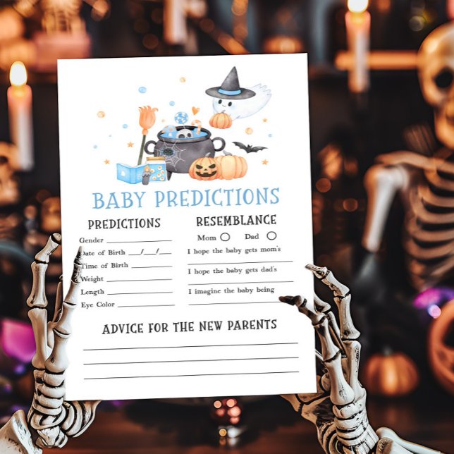 Baby är på väg Blå Baby Förutsägelser Spel (Baby is Brewing Baby Shower Baby Predictions Game)