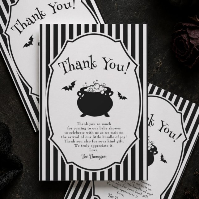 Baby är på väg Halloween Baby Shower  Tack Kort (Skapare uppladdad)