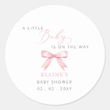 Baby är på väg Rosa Bow Girl Baby Shower
