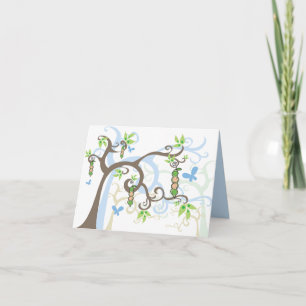Baby ärter i Pod Twin Boys Tackkort Card