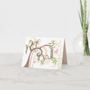 Baby ärter i Pod Twin Girls Tackkort Card