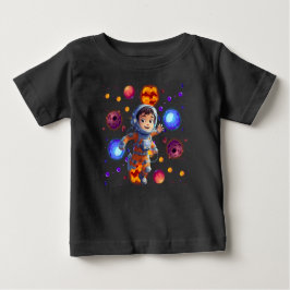 Baby Astronaut Exploring Colorful Planet Galaxy T Shirt
