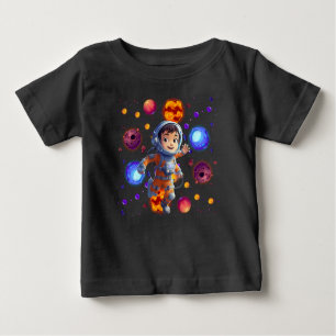 Baby Astronaut Exploring Colorful Planet Galaxy T Shirt