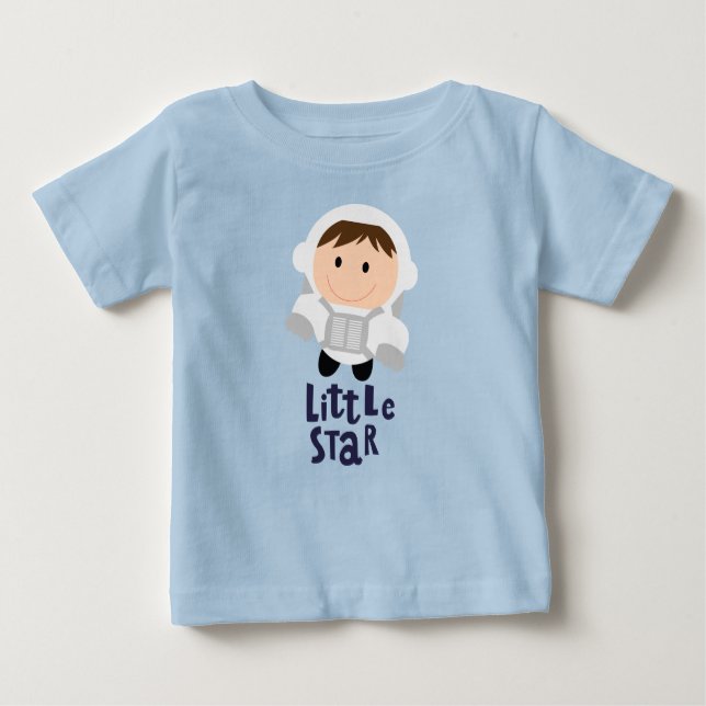Baby Astronaut (pojke) Little Star T-Shirt (Framsida)