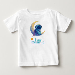 Baby Astronaut “Stanna Kosmisk” T-Shirt – Söt Rymd